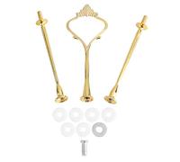 Multi-Tiers gâteau stand poignée en alliage zinc support de plaque de gâteau durable Plateau de fruits du plateau pour la fête d'anniversaire anniversaire argent or 3 niveaux (Petite couronne à trois