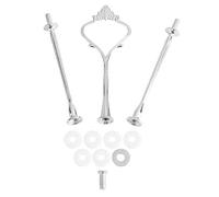 Multi-Tiers gâteau stand poignée en alliage zinc support de plaque de gâteau durable Plateau de fruits du plateau pour la fête d'anniversaire anniversaire argent or 3 niveaux (Petite couronne à trois