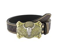 Multi-type Adult Waist Belt with Embossed Pattern Buckle Adjustable for Men PU-Leather Wear-Resistant Pu-leather Belts for Women Thin for for Fashion Punk Nightclub Decors