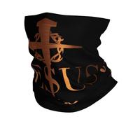 Multi-Usage Bande de Cheveux,Jésus-Christ béni a sauvé ma Vie Jaune,Chapeaux Demi-Visage Anti-UV Tube Bandeaux pour Sports Ski Jogging 26X30cm
