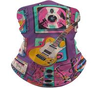 Multi-Usage Écharpe Demi-Visage,Thème Musical pour Guitare,Chapeaux Demi-Visage Séchage Rapide Cache-Cou pour Sports Jogging Cyclisme 26X30cm