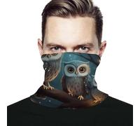 Multi-Usage Écharpe Tube,Chouette sur Un Arbre,Bande de Cheveux Séchage Rapide Balaclava pour Vélo Adulte Cyclisme 26X30cm