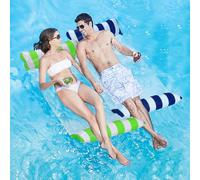 Multi Usage Flottantes Hamac, 2 Pièces Hamac Gonflable pour Piscine, Flotteur Gonflable Piscine 4 -en-1Flottant avec Pompe à Air Multi-Usage Pliable Flottantes Hamac (Bleu foncé Vert)