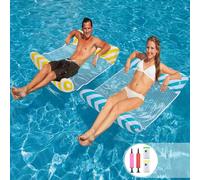 Multi Usage Flottantes Hamac, 2 Pièces Matelas Gonflable Piscine,pour Adultes Mer Plage Piscine Partie Vacances, Matelas de hamac Piscine, Hamac Gonflable pour Piscine, avec Pompe à Air Manuelle