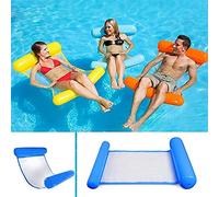 Multi Usage Flottantes Hamac d'eau,Sinwind Flotteur Gonflable Piscine 4 -en-1 inclinable Multi-Usage Pliable Portable Ultraléger (Bleu Saphir)