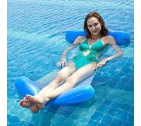 Multi Usage Flottantes Hamac, Flotteur Gonflable Piscine 4 -En-1flottant De Inclinable Flotteur Hamac Hamac D'eau Multi-Usage(Bleu) Bleu