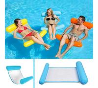 Multi Usage Flottantes Hamac, Flotteur Gonflable Piscine 4 -en-1Flottant de inclinable Hamac d'eau Pliable Flottantes Hamac Portable Flotteur Ultraléger (Bleu)