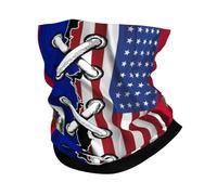Multi-Usage Protection du Visage,Les Drapeaux américains et haïtiens se combinent,Écharpe Tube Séchage Rapide Cache-Col pour Cyclisme Vélo Adulte 26X30cm