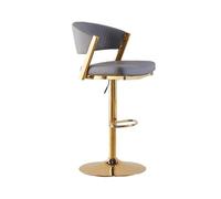 Multi-usages Chaise de Bar de Luxe légère, Chaise à Dossier Simple for la Maison, l'hôtel, Les Loisirs, la négociation, en Cuir PU, pivotante Moderne(Grigio)