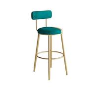 Multi-usages Chaise Haute de Luxe à la Mode, Style Nordique, for Bar, Restaurant, Boutique de Desserts, Tabouret Haut avec Dossier Moderne(Green,Moyen)