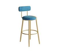 Multi-usages Chaise Haute de Luxe à la Mode, Style Nordique, for Bar, Restaurant, Boutique de Desserts, Tabouret Haut avec Dossier Moderne(Blue,Petit)
