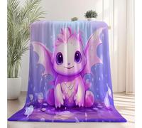 Multi-Usages Flanelle Couverture Plaid Polaire - Dessin Animé Mignon Salamandre Motifs Couvertures pour Adultes Enfants, 180 x 200 cm ViolClair Moelleuse Peluche Couverture pour Toutes Les Saisons