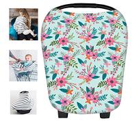 multi-usages Floral Lycra Coton Bio d'allaitement allaitement Coque auto pour bébé Housse de protection pour auvent Shopping Cart Housse Nid d'ange pour bébé nouveau-né tout-petits Douche Cadeau