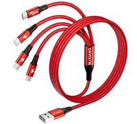 Multi USB C Cable, QC 3.0 (3.1A), 4 in 1 Braided USB C Splitter Charging Cable with 4 Type C Connectors, for iPhone 15/16 Series, iPad Pro, Galaxy S25, Oneplus, Sony, LG, Moto, Switch-1.2M