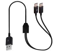 Multi USB C Splitter Y câble, 2 en 1 USB 2.0 Type A mâle à 2 Type C mâle câble prend en charge et transmission de données pour i/Phone 15 Plus Pro Max, Huawei P40/P30 1meter (2 USB C)