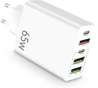 Multi USB Charger 5 Ports Multi USB C Socket 65W Multi USB Charger Fast Charge USB C Adapter Charger Compatible with Samsung, iPhone, Huawei, Google, Fast Charging.