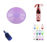 Multi-Use Silicone Storage Bag & Organizer, D: 18cm Silicone Wine Carrier, Handheld Bottle Mesh Coaster Silicones Mat Mesh Design, Coaster, Fruit Basket, Kitchen Organizer (C)
