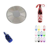 Multi-Use Silicone Storage Bag & Organizer, D: 18cm Silicone Wine Carrier, Handheld Bottle Mesh Coaster Silicones Mat Mesh Design, Coaster, Fruit Basket, Kitchen Organizer (L)
