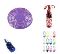 Multi-Use Silicone Storage Bag & Organizer, D: 18cm Silicone Wine Carrier, Handheld Bottle Mesh Coaster Silicones Mat Mesh Design, Coaster, Fruit Basket, Kitchen Organizer (G)