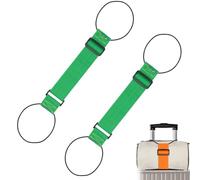 Multi Use Strong Adjustable Luggage Connector Straps, 2026 New Suitcases Rainbow Travel Straps (2 Green)