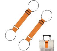 Multi Use Strong Adjustable Luggage Connector Straps, 2026 New Suitcases Rainbow Travel Straps (2 Orange)