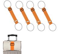 Multi Use Strong Adjustable Luggage Connector Straps, Luggage Connector Straps for Securing & Stacking, Connect Two Suitcases for Travel & Outdoor Use (4*Orange)