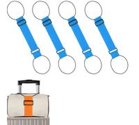 Multi Use Strong Adjustable Luggage Connector Straps, Luggage Connector Straps for Securing & Stacking, Connect Two Suitcases for Travel & Outdoor Use (4*Blue)