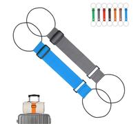 Multi Use Strong Adjustable Luggage Connector Straps, Luggage Connector Straps for Suitcases, Elastic Rope, Lightens Load (Grey+Blue)