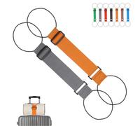 Multi Use Strong Adjustable Luggage Connector Straps, Luggage Connector Straps for Suitcases, Elastic Rope, Lightens Load (Grey+Orange)