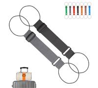 Multi Use Strong Adjustable Luggage Connector Straps, Luggage Connector Straps for Suitcases, Elastic Rope, Lightens Load (Grey+Black)