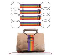 Multi Use Strong Adjustable Luggage Connector Straps, Multi Use Strong Adjustable Luggage Connector Straps Secure Stacking & Hands-Free Travel for Suitcases Rainbow Travel Strap (4pcs-A)