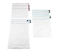 Multi-Wits 11Pcs Reusable Drawstring Mesh Bags, Fruit and Vegetable Storage Sacks, Breathable Polyester Mesh Pouches with Drawstring Closure for Grocery Shopping Travel Organizing