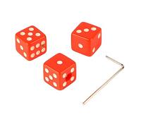 Multi-Wits 3PCS Dice Shape Guitar Volume Control Knobs, Plastic Tone and Speed Control Knobs with Wrench, Replacement Parts for Electric Guitar Volume Tone Adjustment (Rouge)
