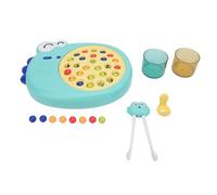 Multi-Wits Jouet d’Apprentissage en Forme de Baguettes Dinosaures pour Enfants, Jeu de Perles sur Planche pour Enfants avec tri des Couleurs, Jouet de Perles à Pince pour l’entraînement des (Verte)