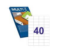 Multi3 Etiquette d'expédition adhésive pour adresse, timbres - 100 feuilles