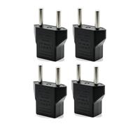MultiAccesorios Pack de 4 Adaptateurs Prise USA vers Europe/Espagne, Adaptateur Américain vers Européen Type A/B vers C/F, Compact pour Voyage, Compatible avec USA, Canada, Japon et Asie, Noir