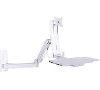 Multibrackets M Workstation Arm Single Extended - Support - bras réglable - pour écran LCD / clavier - plastique, aluminium, acier - blanc, argent - Taille d'écran : 15"-27" - montable sur mur Blanc