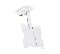 Multibrackets Flip Down White - Support TV Rabattable pour Installation sous Étagère ou Plafond - VESA 75x75-200x200 - pour Écrans 15" à 37" - Charge Max. 20 kg.