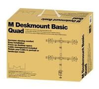 Multibrackets M Deskmount Basic Quad - Kit de montage (support de montage pour bureau) - pour 4 écrans LCD - acier, aluminium de haute qualité - noir - Taille d'écran : 15"-27" - pinces montables