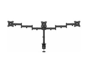 Multibrackets M Deskmount Basic Triple - Kit de montage (support de montage pour bureau) - pour 3 écrans LCD - acier, aluminium de haute qualité - noir - Taille d'écran : 15"-27" - pinces montables No