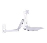 Multibrackets M Workstation Arm Single Extended - Support - bras réglable - pour écran LCD / clavier - plastique, aluminium, acier - blanc, argent - Taille d'écran : 15"-27" - montable sur mur Blanc G