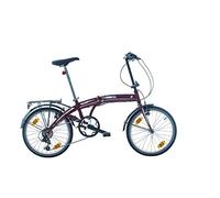 Multibrand Bachini Folding Vélo Pliant Moderne 20 Pouces, 6 Vitesses, Frein V-Brake, Garde-Boue, Sonnette, pour Adultes et Adolescents, Convient pour 155-185 cm (Rouge avec Noir et Blanc)