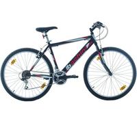 Multibrand Bachini Pro Vélo VTT 26 Pouces, 18 Vitesses, Frein V-Brake, Unisexe, Convient pour 165-180 cm (Noir avec Rouge et Blanc)