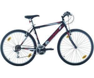 Multibrand Bachini Pro Vélo VTT 26 Pouces, 18 Vitesses, Frein V-Brake, Unisexe, Convient pour 165-180 cm (Noir avec Rouge et Blanc)