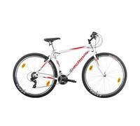 Multibrand Bachini Pro Vélo VTT 29 Pouces, 21 Vitesses, Frein V-Brake, Unisexe, Convient pour 175-190 cm (Blanc avec Rouge et Gris)