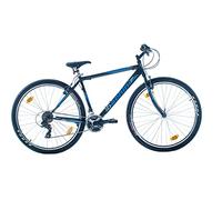 Multibrand Distribution Bachini Pro 29 Pouces VTT 21 Vitesses, Hommes, Femmes adaptés de 175-190 cm (Noir Bleu Mat)