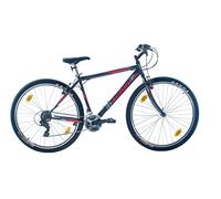 Multibrand Distribution Bachini Pro 29 Pouces VTT 21 Vitesses, Hommes, Femmes adaptés de 175-190 cm (Noir Rouge Mat)