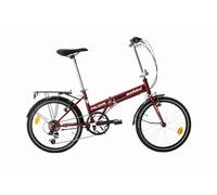 Multibrand Probike Vélo Pliant 20 ", avec 6 Vitesses, Garde-Boue, pour Homme et garçon, Convient pour Les Personnes de 155 à 185 cm, Rouge et Blanc