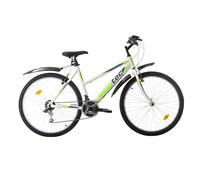 Multibrand Velotec 6th Sense Vélo VTT 26 Pouces en Aluminium, 18 Vitesses, Frein V-Brake, vélo pour Filles et Femmes, Convient pour 150-175 cm (Blanc avec Vert et Gris)