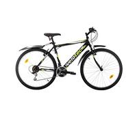 Multibrand Velotec Pro Vélo VTT 26 Pouces en Aluminium, 18 Vitesses, Frein V-Brake, Unisexe, Convient pour 165-180 cm (Noir avec Vert et Gris)